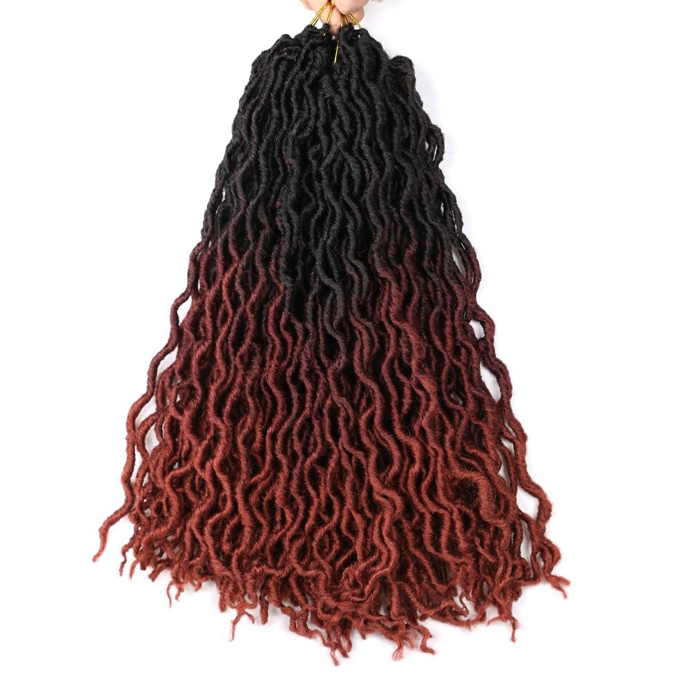 Gypsy Locs Synthetic Goddess Faux locs Crochet Hair Soft Braids Dreadlocks Curly Twist Braiding Hair for Women Black 15strands