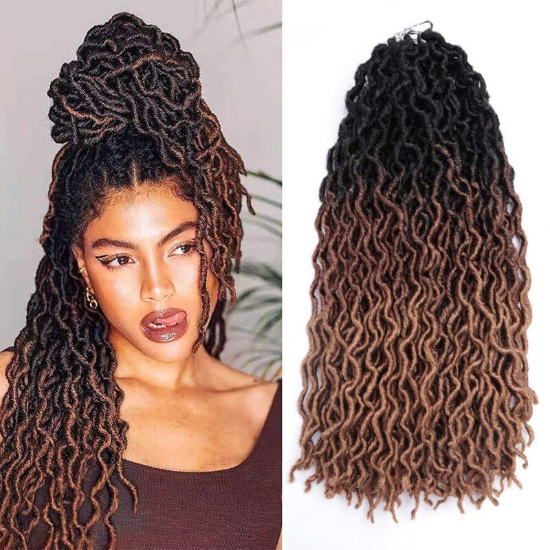 Goddess Crochet Hair Soft Braids Dreadlocks Curly Twist Braiding Hair for Women Black 15strands