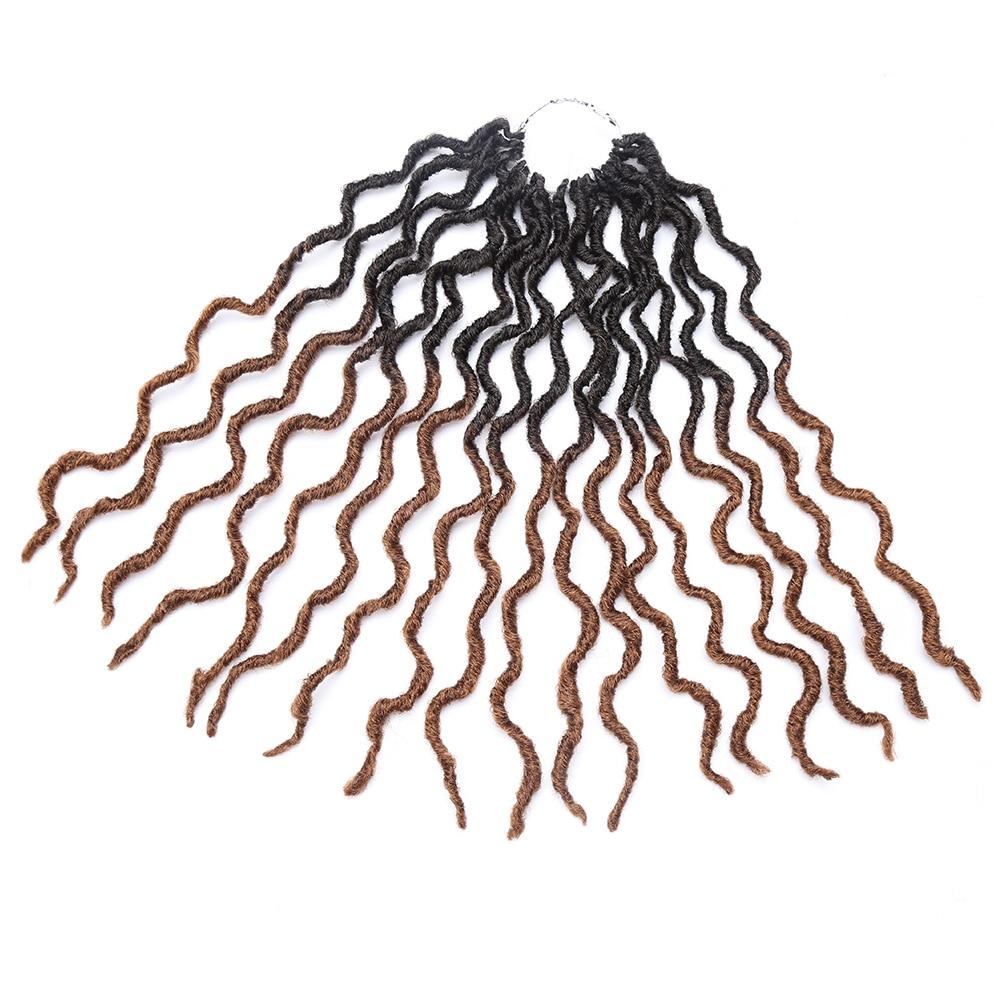 Gypsy Locs Synthetic Goddess Faux locs Crochet Hair Soft Braids Dreadlocks Curly Twist Braiding Hair for Women Black 15strands