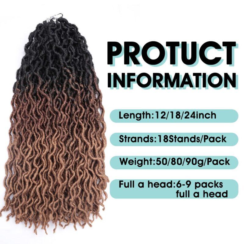 Goddess Crochet Hair Soft Braids Dreadlocks Curly Twist Braiding Hair for Women Black 15strands - Image 5