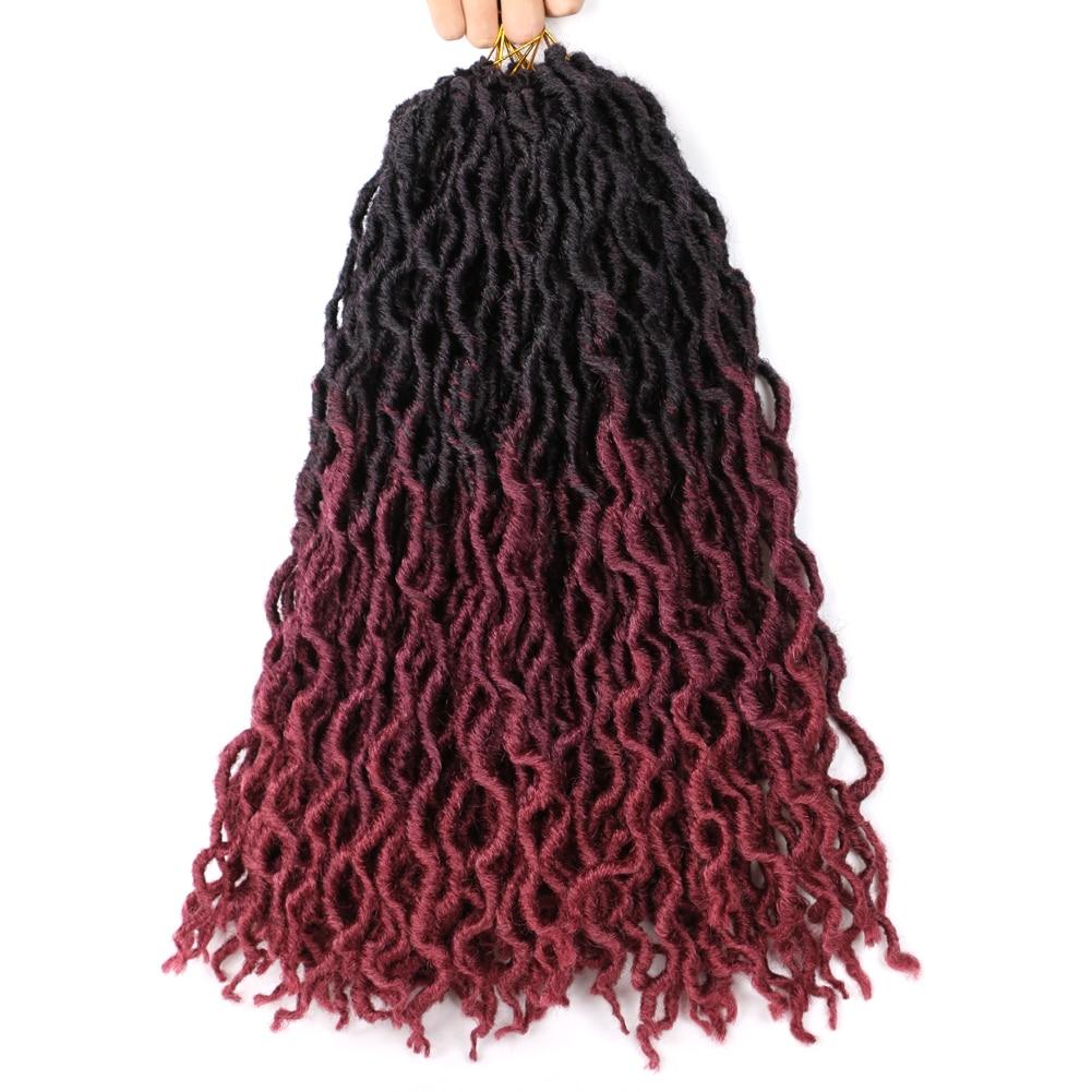 Gypsy Locs Synthetic Goddess Faux locs Crochet Hair Soft Braids Dreadlocks Curly Twist Braiding Hair for Women Black 15strands