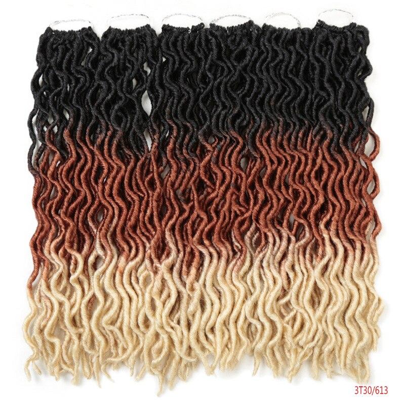 Goddess Crochet Hair Extensions Ombre Curly Soft Dreadlocks Wave Gypsy Braids Hair Expo City 18"