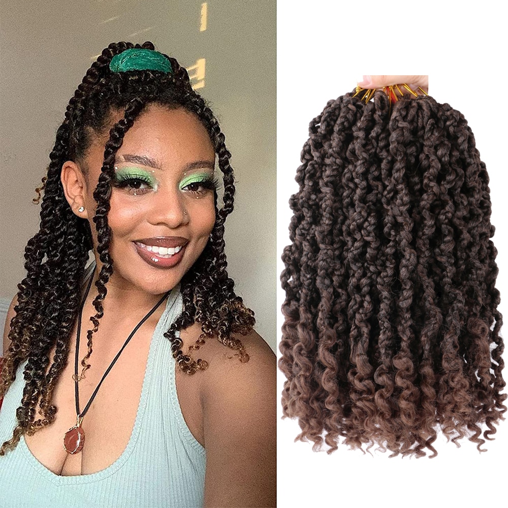 Hair Nest Goddess Box Braids Crochet Hair with Curly Ends Synthetic Wavy Boho Crochet Box Braids Pre-looped with Curly Ends