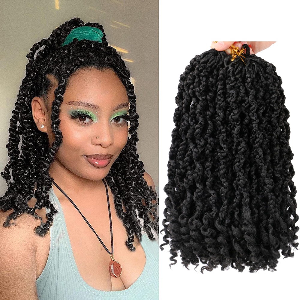 Hair Nest Goddess Box Braids Crochet Hair with Curly Ends Synthetic Wavy Boho Crochet Box Braids Pre-looped with Curly Ends