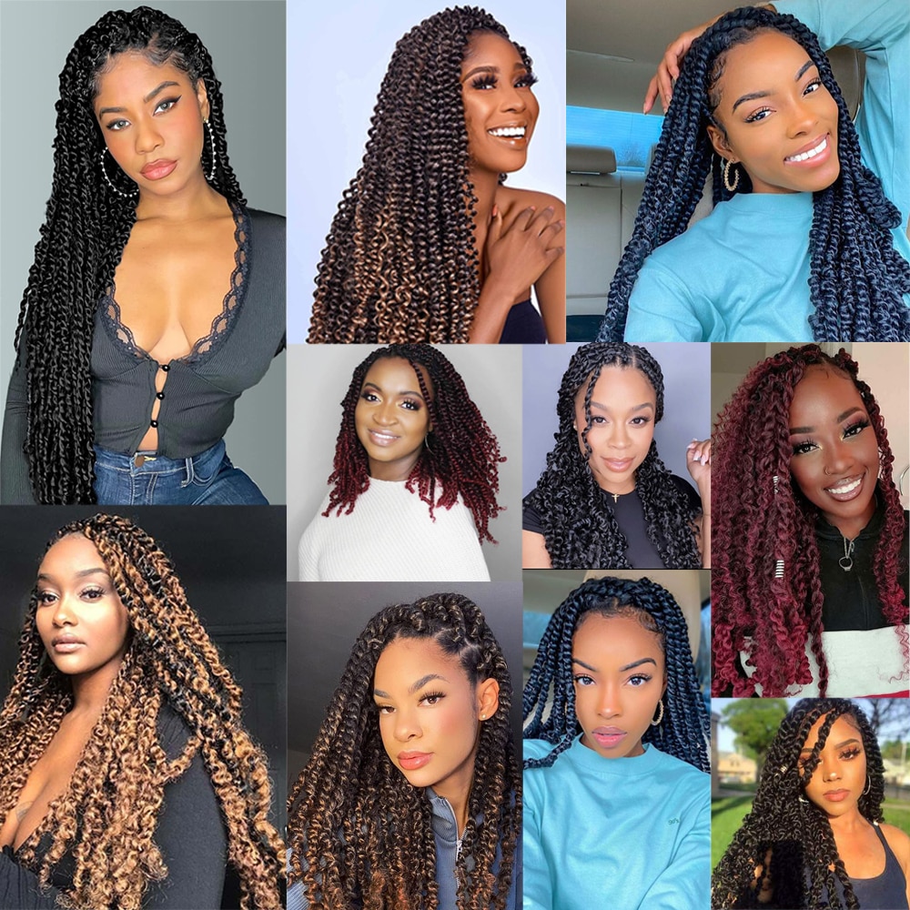 Sambriad Passion Twist Hair 18 Inch Synthetic Crochet Hair Pretwisted Crochet Braids For Black Women Goddess Bohemian Extensions