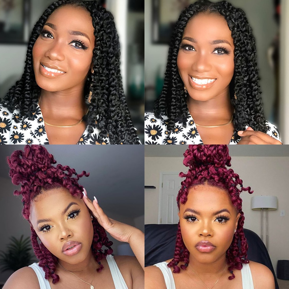 Twist Hair 18 Inch Crochet Hair Pretwisted Crochet Braids For Black Women Goddess Bohemian Extensions