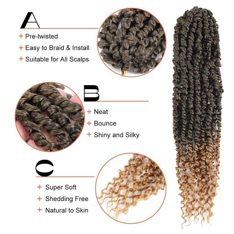 Twist Hair 18 Inch Crochet Hair Pretwisted Crochet Braids For Black Women Goddess Bohemian Extensions - Image 4