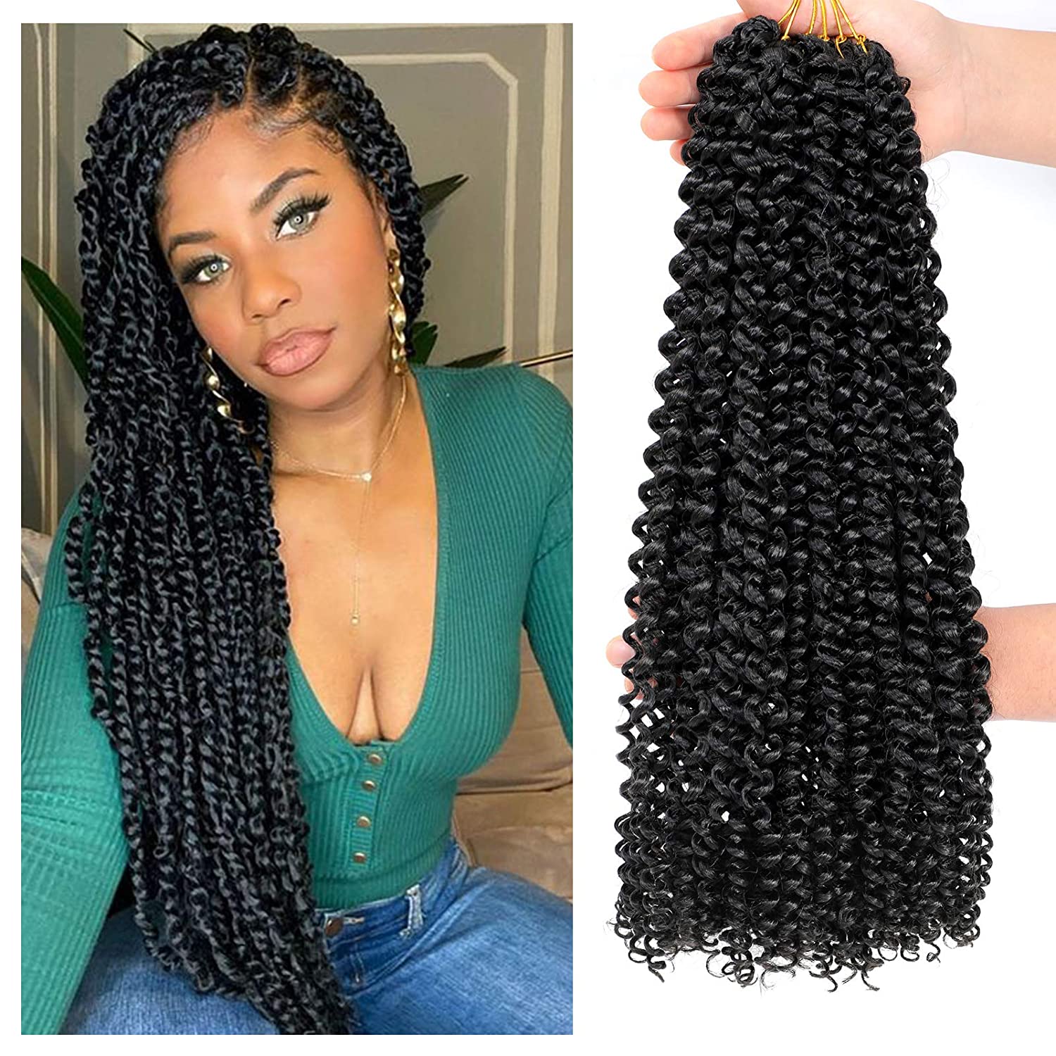 Twist Hair 18 Inch Crochet Hair Pretwisted Crochet Braids For Black Women Goddess Bohemian Extensions