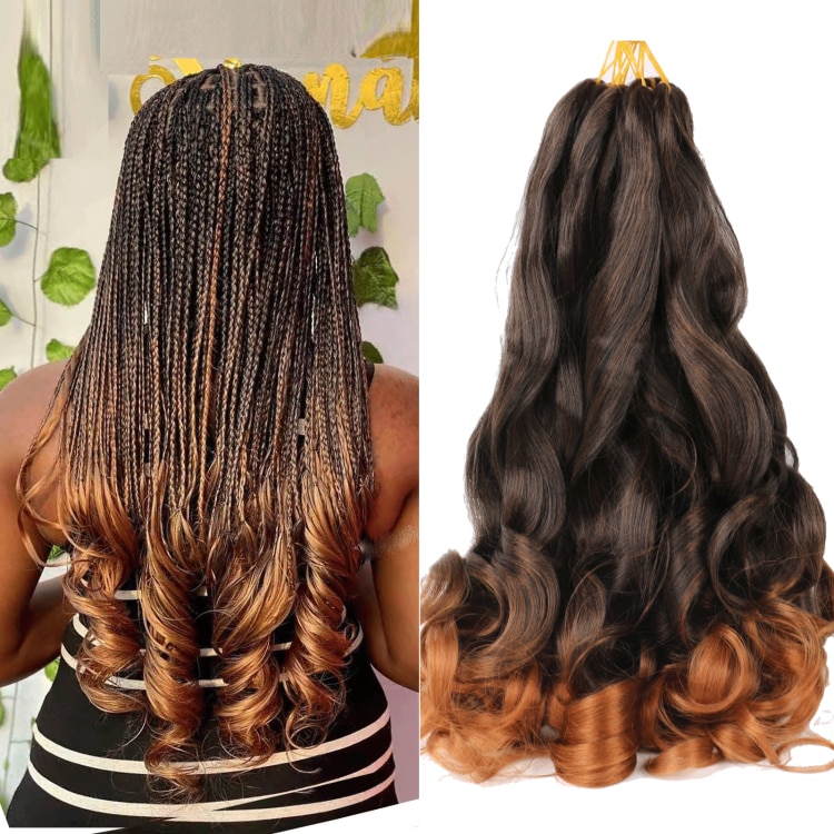 French Curly Braiding Hair 16 Inch Loose Wave Braiding Hair Pre Stretched Synthetic Hair Extensions