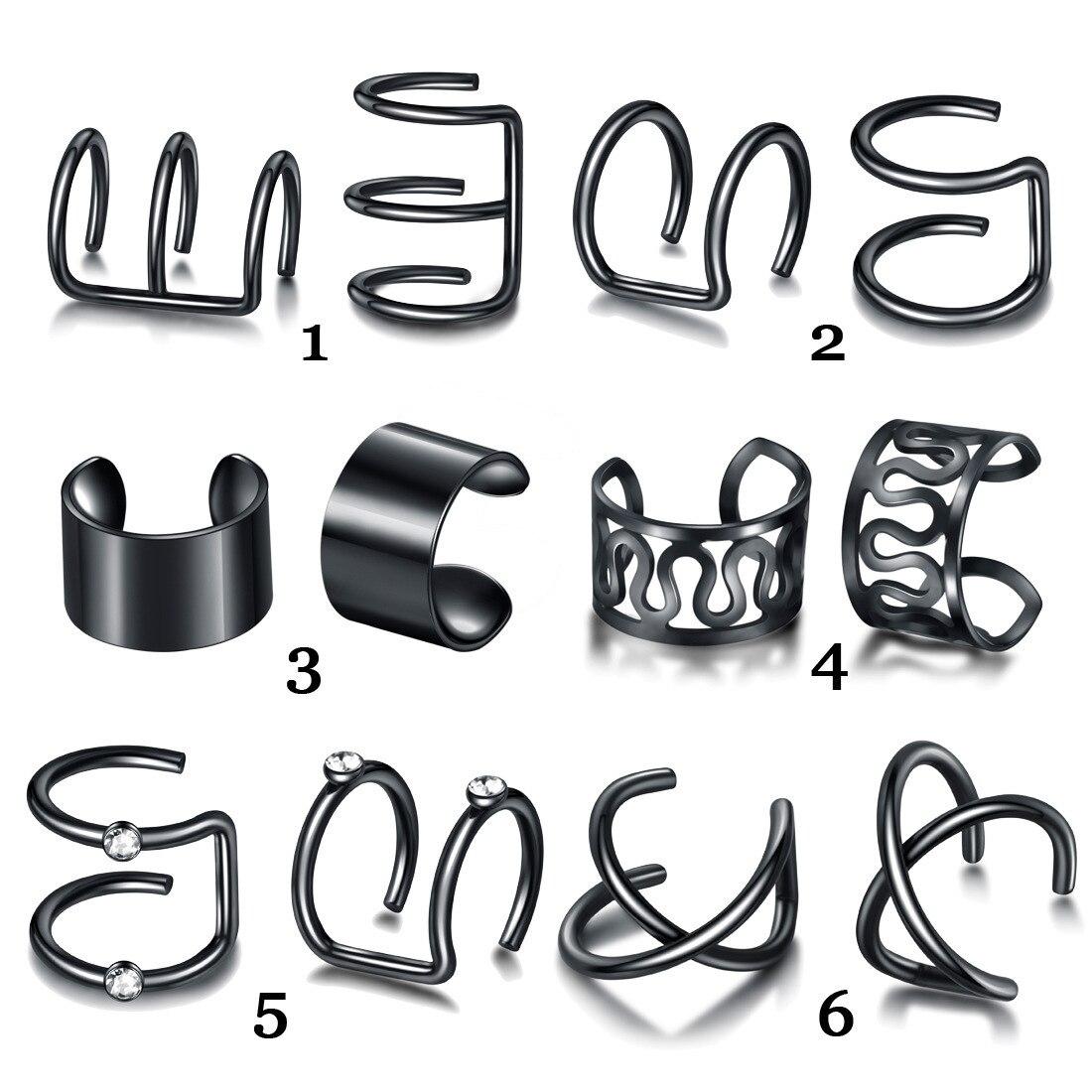 1/12pcs Metal Hair Rings Beads Cuffs Tube Charms Dreadlock Dread Hair Braid Non-Piercing Ear Clip Beard Jewelry Hair Accessories