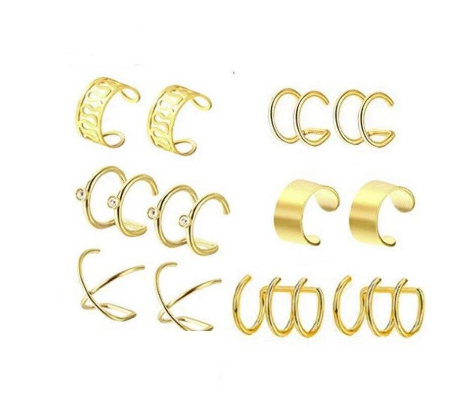 1/12pcs Metal Hair Rings Beads Cuffs Tube Charms Dreadlock Dread Hair Braid Non-Piercing Ear Clip Beard Jewelry Hair Accessories