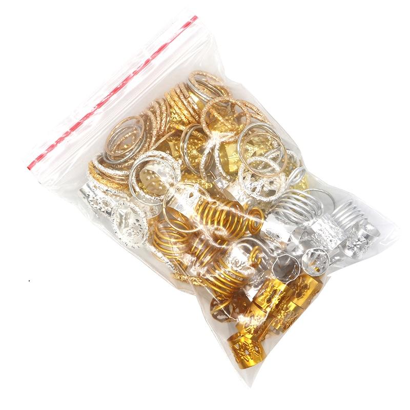 5-180pcs Hair Braid Dreadlock Beads Cuffs Clips Braid Spiral Braid Hair Extension for Accessories Hot Sales Hair Ring Mixing