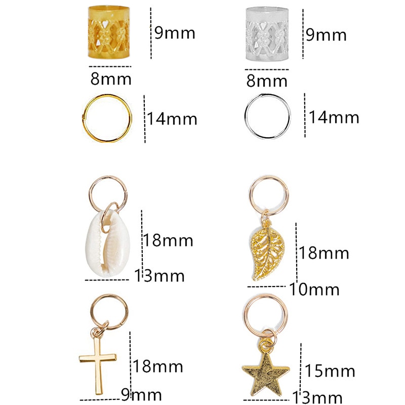 5-180pcs Hair Braid Dreadlock Beads Cuffs Clips Braid Spiral Braid Hair Extension for Accessories Hot Sales Hair Ring Mixing