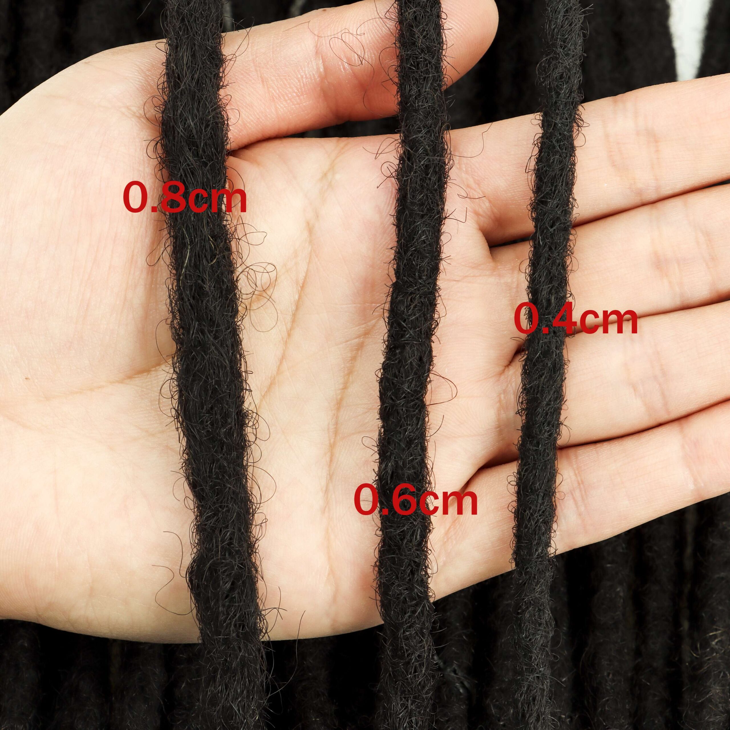 Brazilian Human Hair Dreadlocks Strand Crochet Braid Hair Loc Extension 0.4 0.6 cm Braiding Bundles Microlocks Wholesale