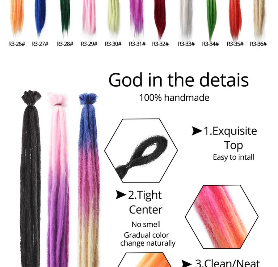 Leeons Synthetic Dreadlocks Crochet Braids Hair Extension For Black Women 5Pcs/Pack Ombre Colored Dreadlocks Hair Accessories