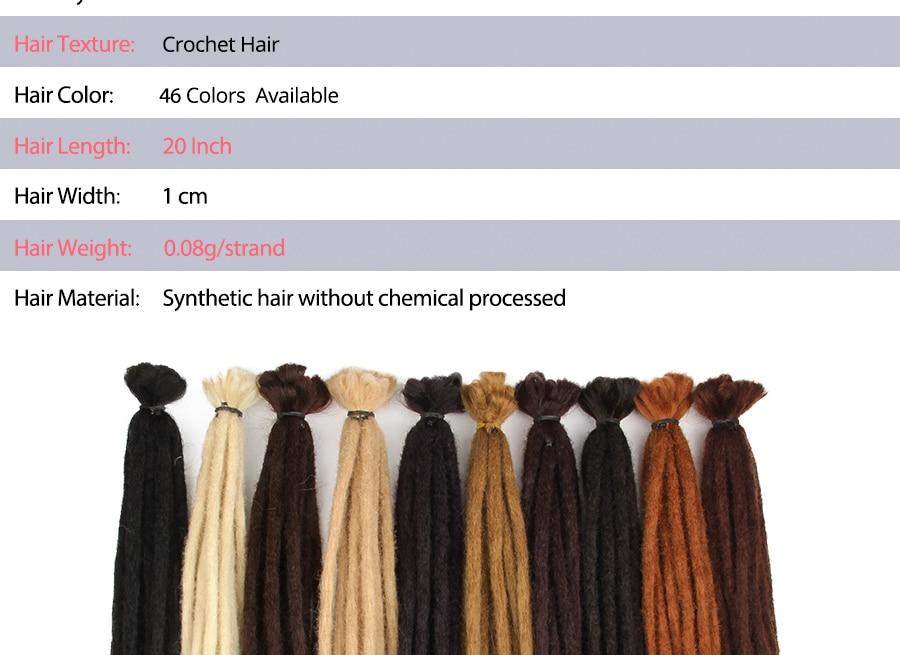 Leeons Synthetic Dreadlocks Crochet Braids Hair Extension For Black Women 5Pcs/Pack Ombre Colored Dreadlocks Hair Accessories