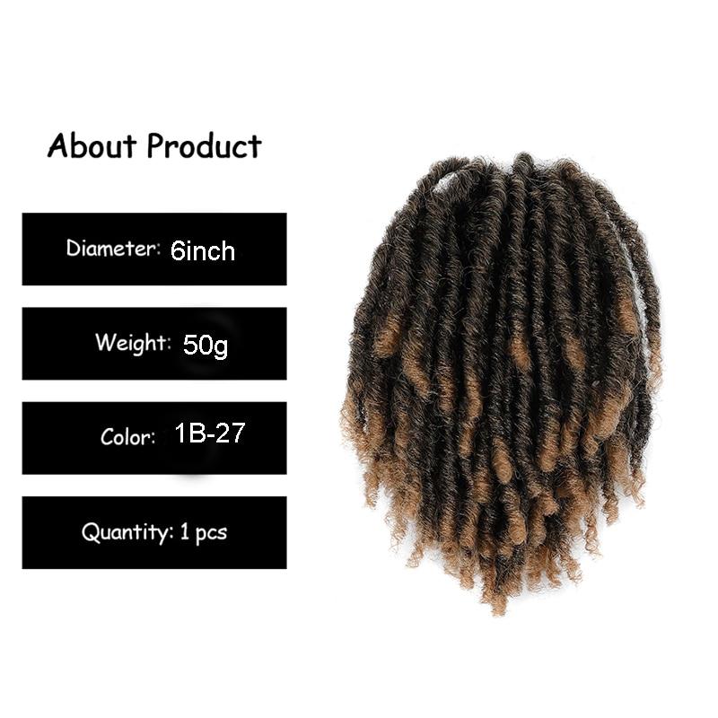 Short DreadLocks Bun Loc Accessories Clip in on Ponytails Hair Extensions Fake Ponytail Synthetic Hair Pieces for Black Women