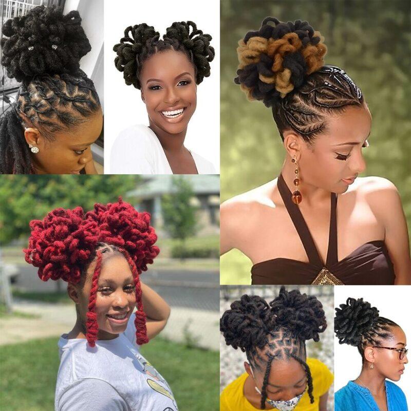 Short Dreadlocks Bun Clip in on Ponytails Hair Extensions Ponytail Synthetic Hair Pieces - Image 6