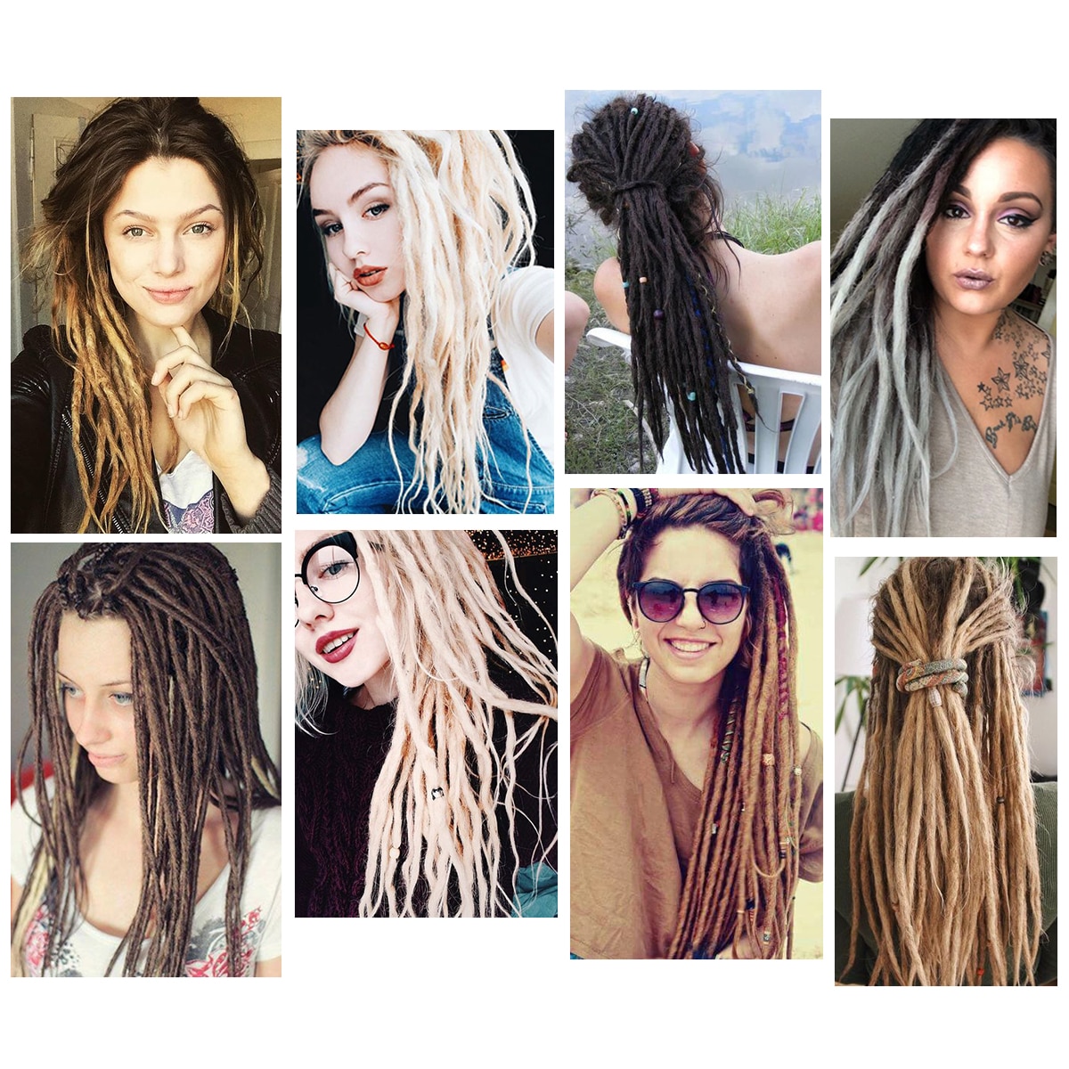 Handmade Dreadlocks Hair Extensions 20 Inch Soft Crochet Dreadlock Braids Hair