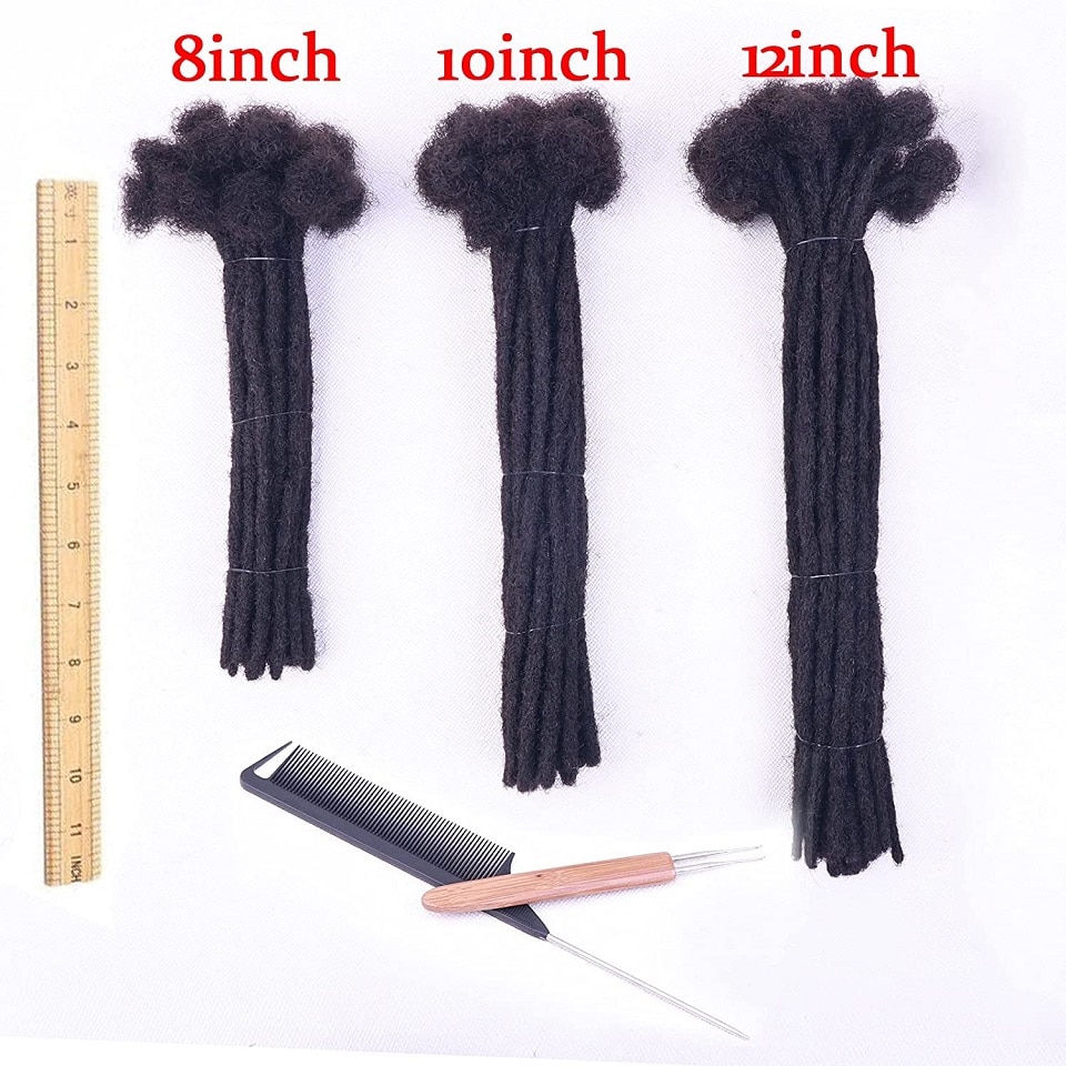 Afro Kinky Crochet Dreadlocks Human Hair Extensions Bulk Handmade Braiding Hair Extensions for Crochet Braids 0.4 0.6cm Sale