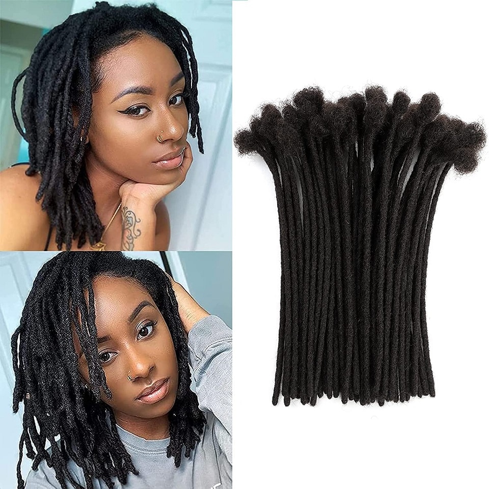 Afro Kinky Crochet Dreadlocks Human Hair Extensions Bulk Handmade Braiding Hair Extensions for Crochet Braids 0.4 0.6cm Sale