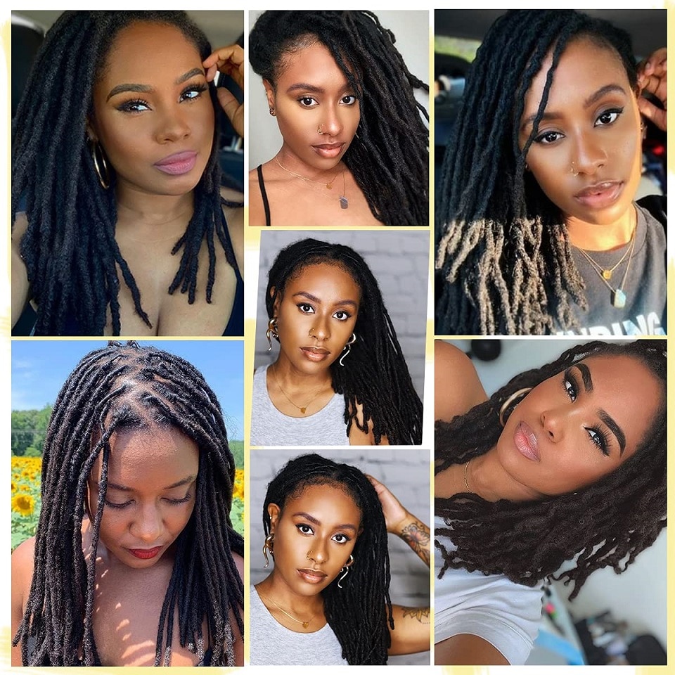 Afro Kinky Crochet Dreadlocks Human Hair Extensions Bulk Handmade Braiding Hair Extensions for Crochet Braids 0.4 0.6cm Sale