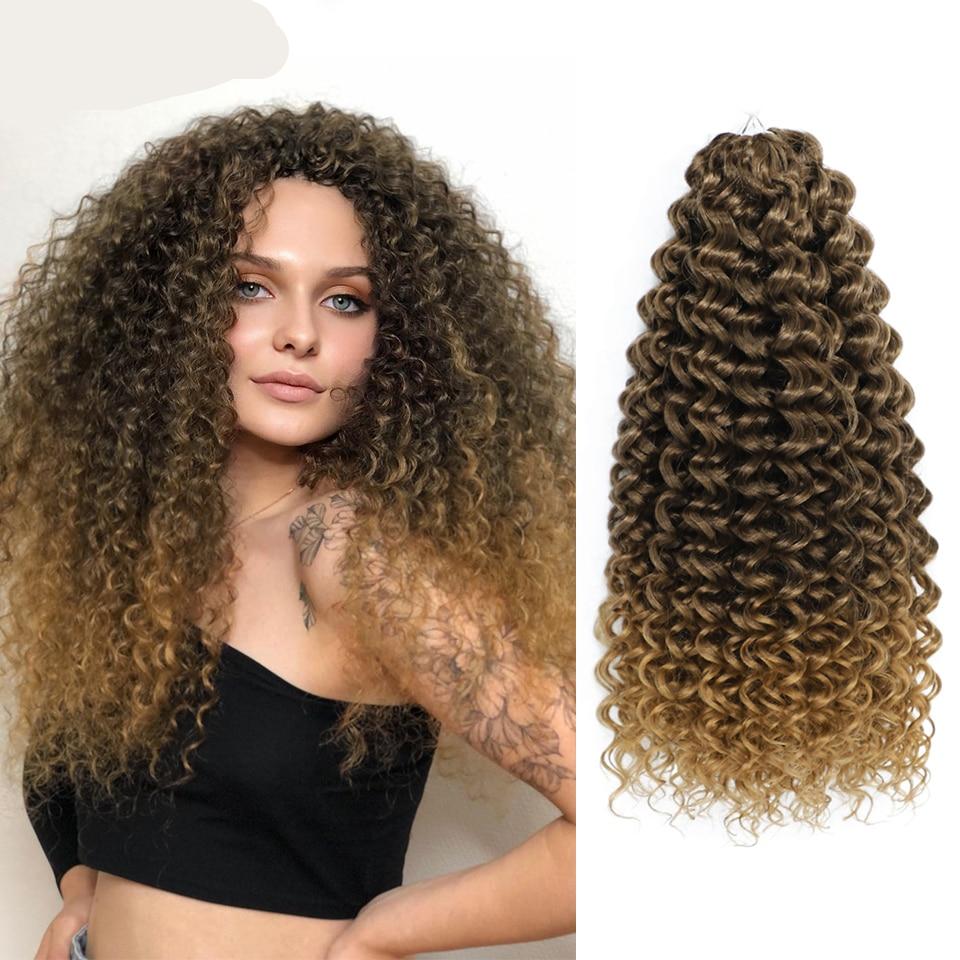 22inch Marshmallow Afro Curl Crochet Hair SyntheticTwist Braid Kinky Curly Braiding Hair Extensions Ombre Blonde For Black Women