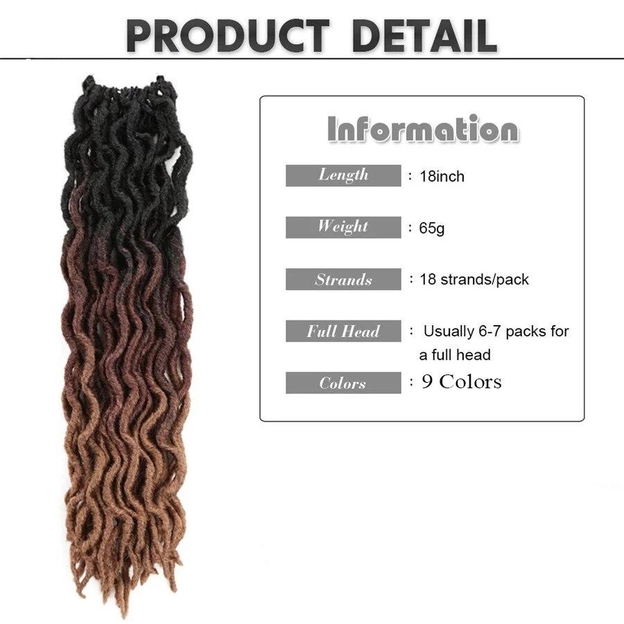 Goddess Crochet Hair Extensions Ombre Curly Soft Dreadlocks Wave Gypsy Braids Hair Expo City 18"