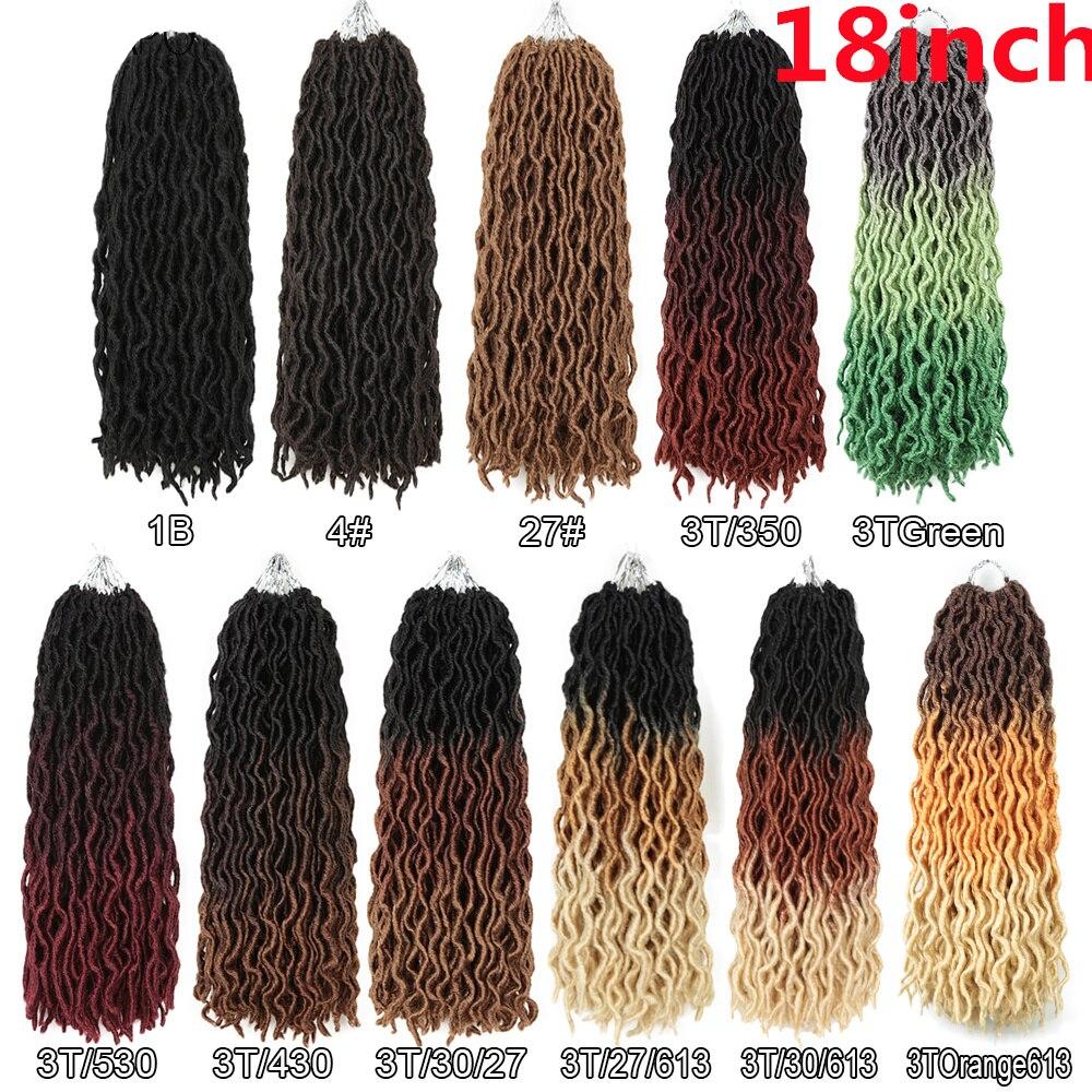 Goddess Crochet Hair Extensions Ombre Curly Soft Dreadlocks Wave Gypsy Braids Hair Expo City 18"