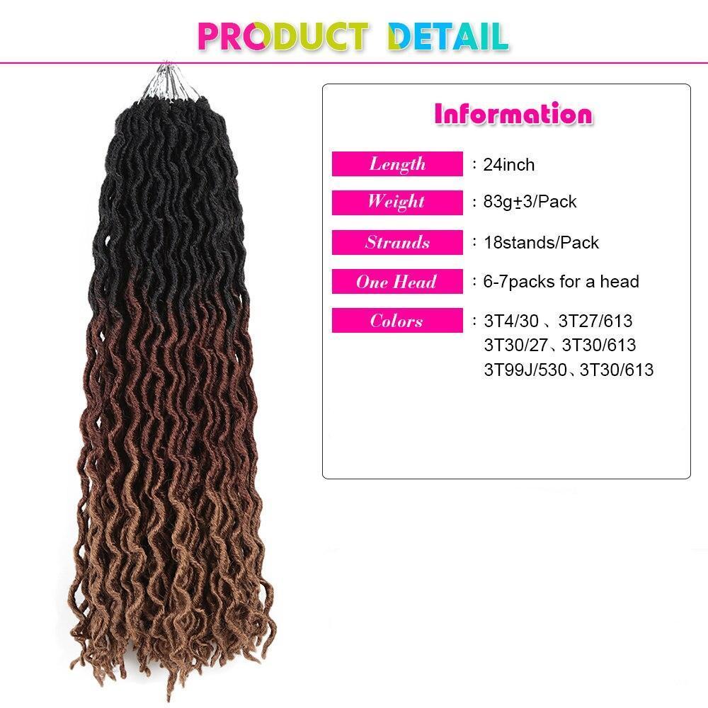 Goddess Crochet Hair Extensions Ombre Curly Soft Dreadlocks Wave Gypsy Braids Hair Expo City 18"