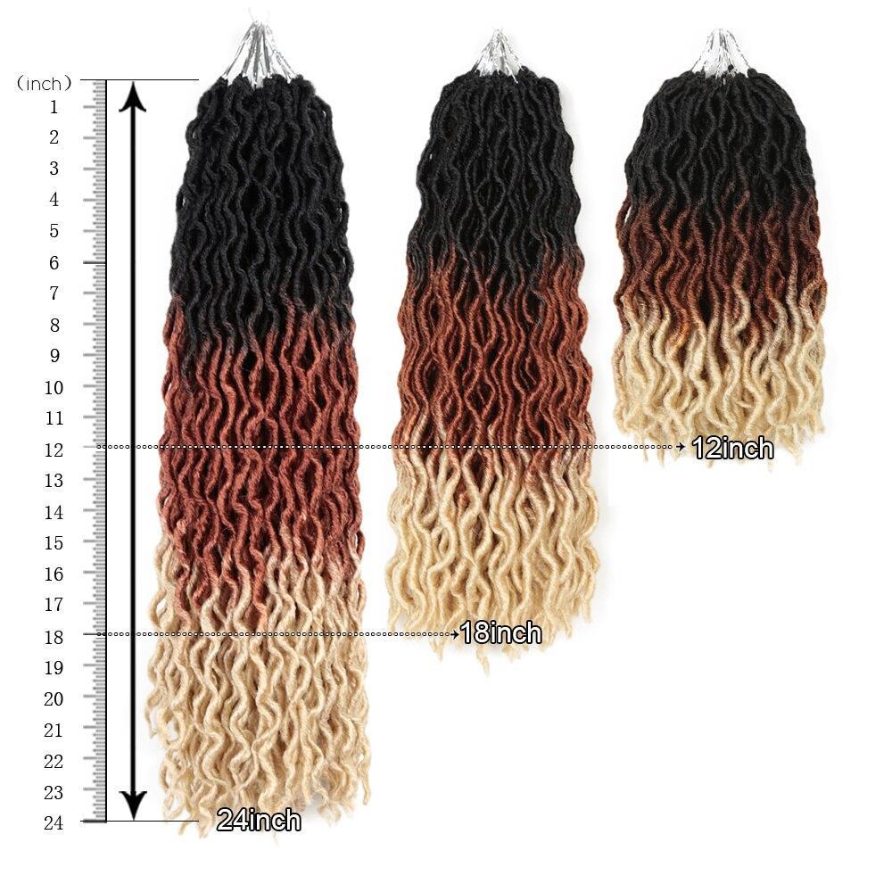 Goddess Crochet Hair Extensions Ombre Curly Soft Dreadlocks Wave Gypsy Braids Hair Expo City 18"