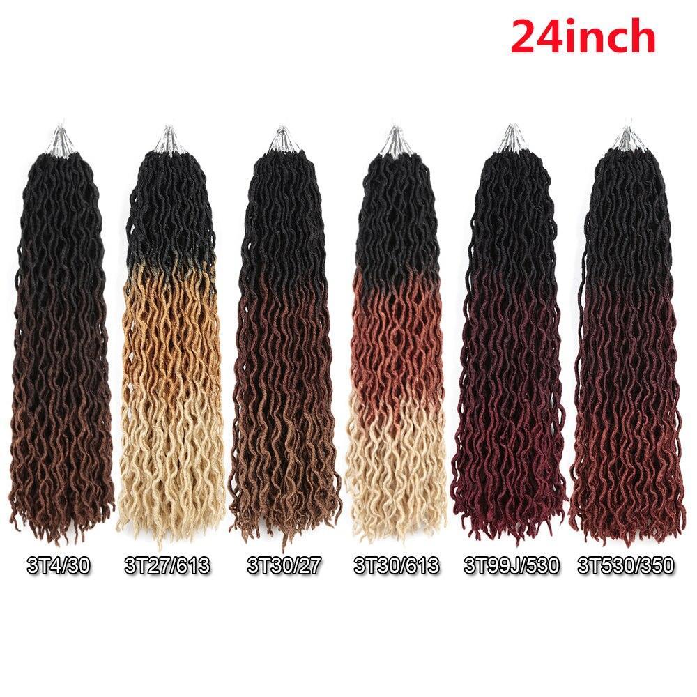 Goddess Crochet Hair Extensions Ombre Curly Soft Dreadlocks Wave Gypsy Braids Hair Expo City 18"