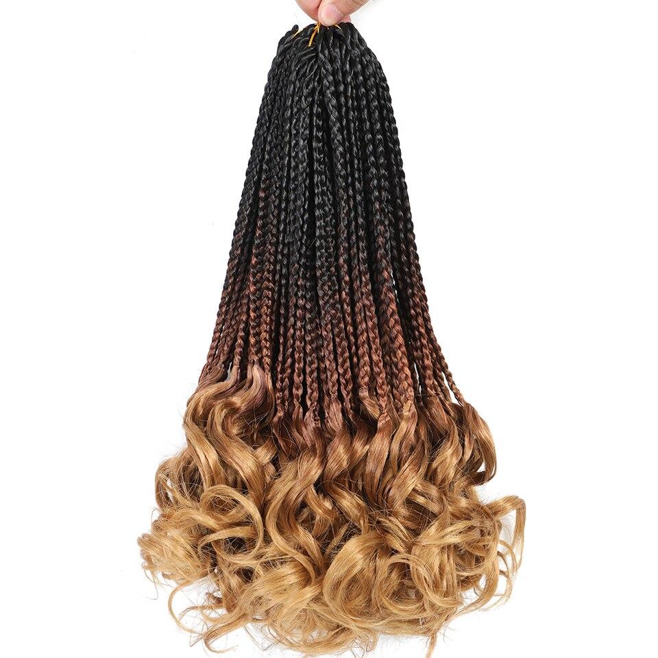 Curl Box Braids Crochet Hair Prelooped Bohemian French Curly Braiding Hair 14 18 24 Inch