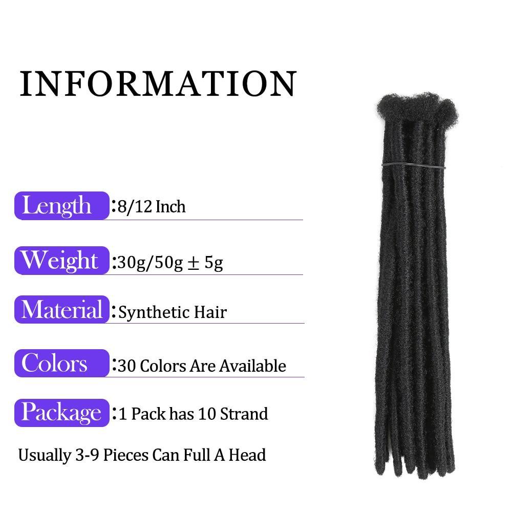 Dreadlocks Crochet Hair Handmade Dreads Braiding Hair Synthetic Ombre Hair Extensions 8 12 Inch Black Brown Multicolor Hairpiece