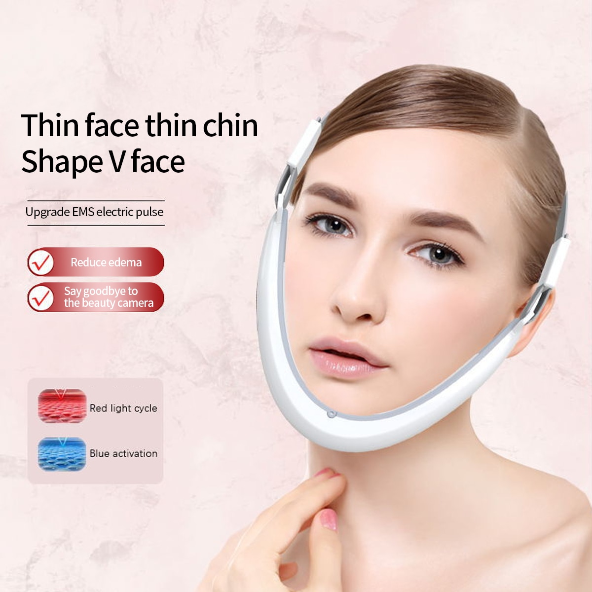 EMS Facial Lifting Device LED Photon Therapy Face Slimming Vibration Massager Double Chin V Line Lift Belt Cellulite Jaw Device