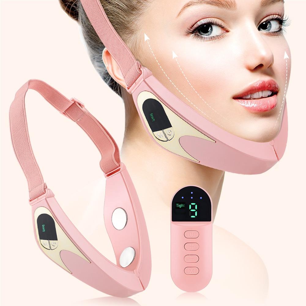 Smart Massager Lifting V-face Face-lifting Belt Face Slimming Vibration Massager Heated Firming Skin Eliminate Facial Edema