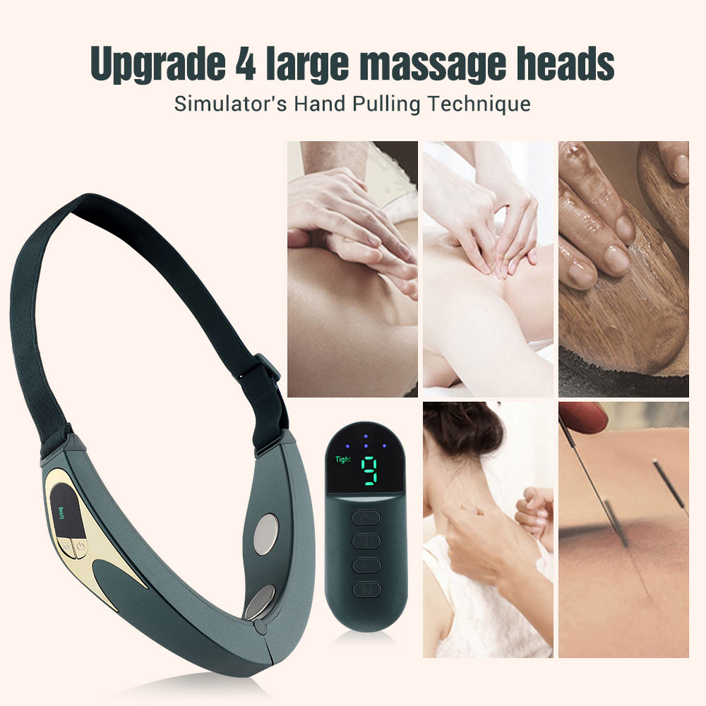 EMS V Line Face Lifting Machine Heating Vibration Facial Massager Belt Removal Double Chin Lift Tape Wireless Remote Control