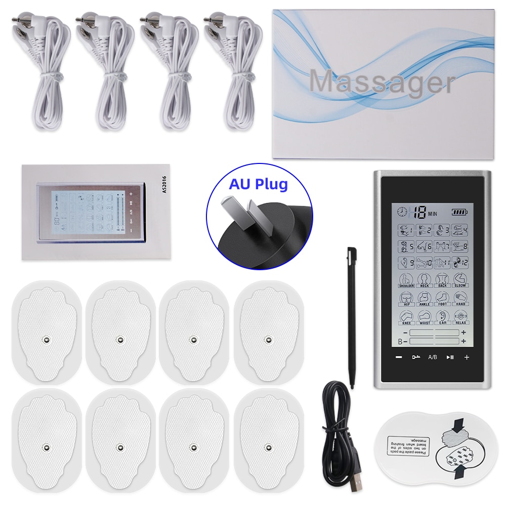 4 Output EMS Eletric Muscle Stimulator 24 Modes Physiotherapy Tens Machine Acupuncture Massage Digital Body Massager