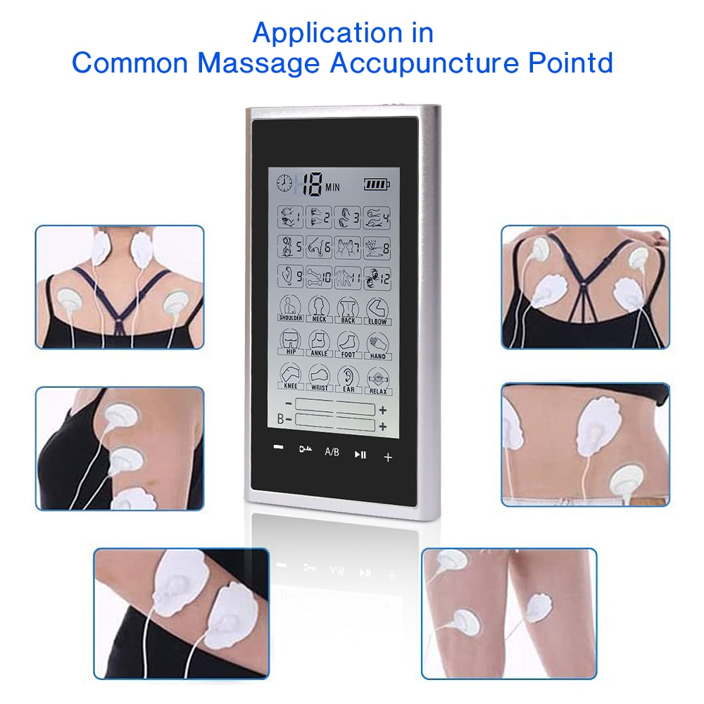 4 Output EMS Eletric Muscle Stimulator 24 Modes Physiotherapy Tens Machine Acupuncture Massage Digital Body Massager