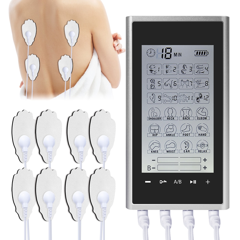 4 Output EMS Eletric Muscle Stimulator 24 Modes Physiotherapy Tens Machine Acupuncture Massage Digital Body Massager