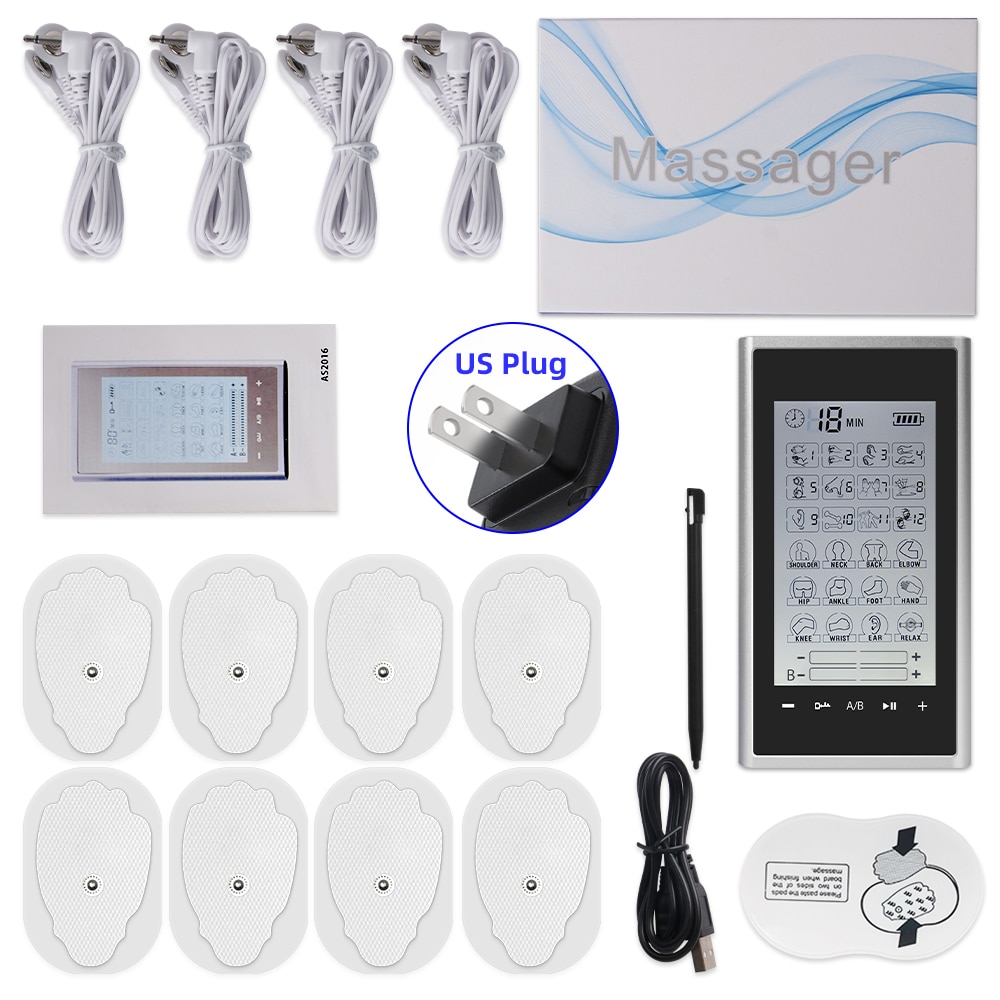 4 Output EMS Eletric Muscle Stimulator 24 Modes Physiotherapy Tens Machine Acupuncture Massage Digital Body Massager