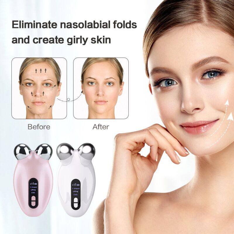 Face Lifting Machine V-Face Roller Massager EMS Facial Massager Roller Microcurrent Skin Rejuvenation Anti-Wrinkle Beauty Device - Image 2