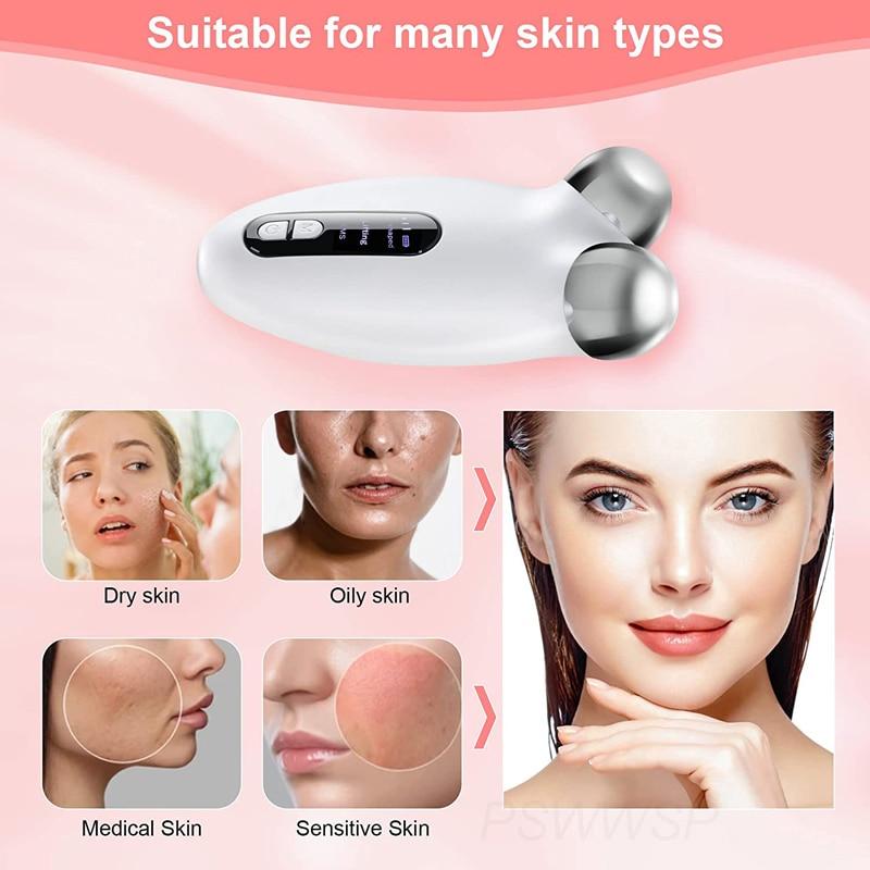 EMS Facial Massager Roller Microcurrent Face Lifting Machine V-Face Roller Massager Skin Rejuvenation Anti-Wrinkle Beauty Device