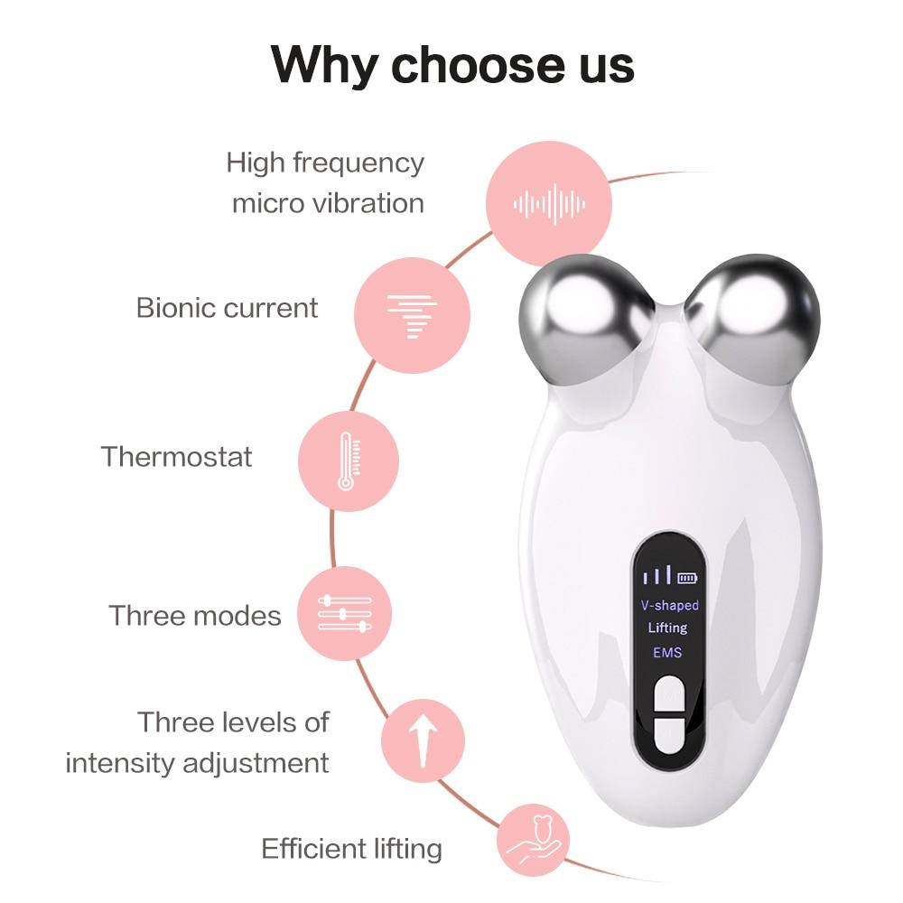 Microcurrent Facial Massager Roller Micro-current Anti Wrinkles Face Lift Skin Tightening Machine Face Firming Beauty Device