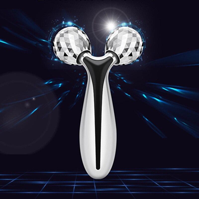 2Colors Face-lifting Instrument 3D Manual Roller Face Lifting Shape V-shaped Face 2 Rounds Shaping Body Face Massage Beauty Tool