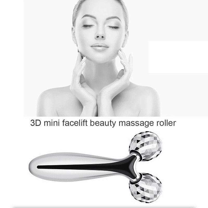 2Colors Face-lifting Instrument 3D Manual Roller Face Lifting Shape V-shaped Face 2 Rounds Shaping Body Face Massage Beauty Tool