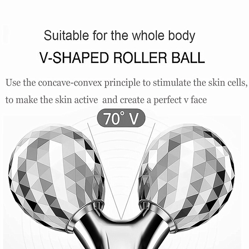 2Colors Face-lifting Instrument 3D Manual Roller Face Lifting Shape V-shaped Face 2 Rounds Shaping Body Face Massage Beauty Tool