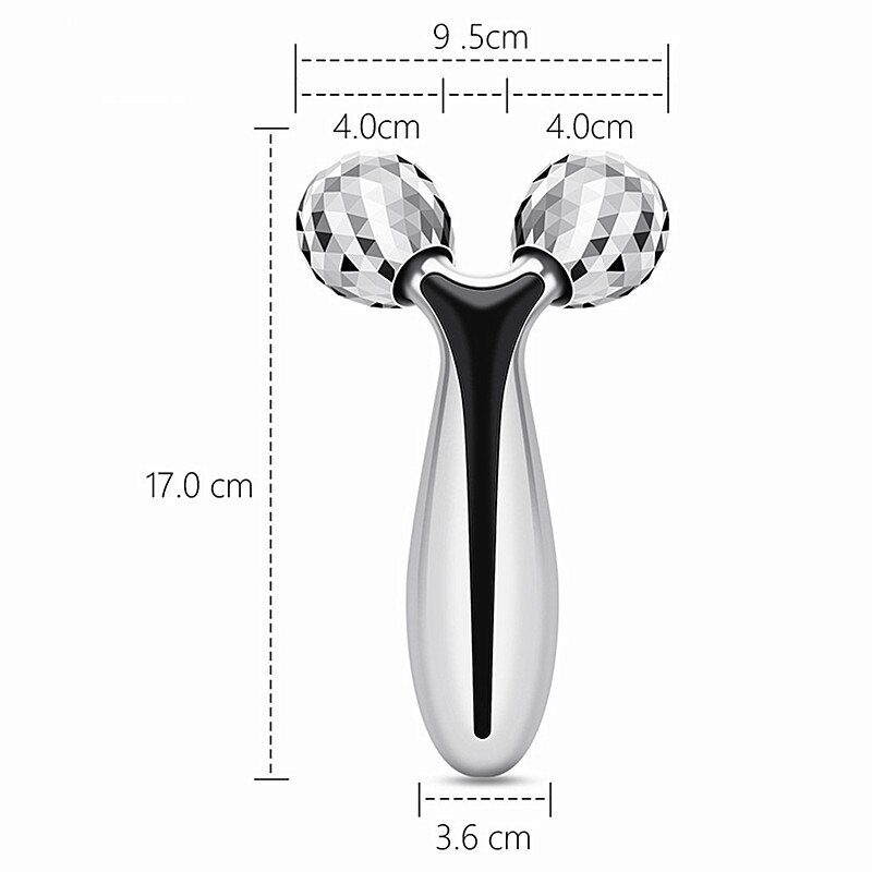 2Colors Face-lifting Instrument 3D Manual Roller Face Lifting Shape V-shaped Face 2 Rounds Shaping Body Face Massage Beauty Tool