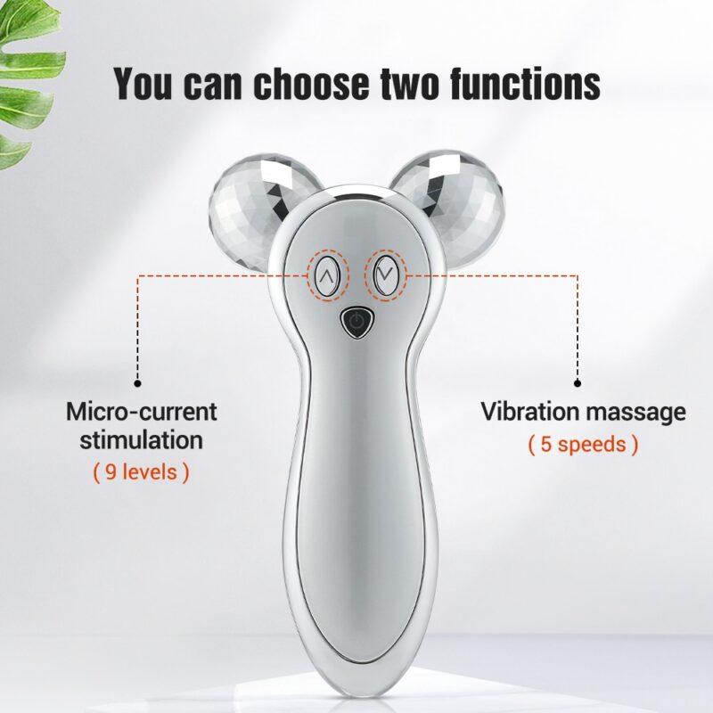 Microcurrent 3D Roller Face Massager Face Lifting Firming Tool Anti Wrinkles Slimming Shaping USB - Image 6