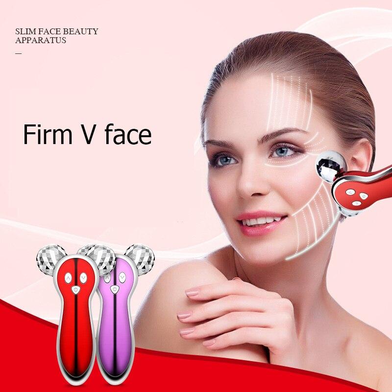 3D Roller Massager Microcurrent Face Massager Face Lifting Firming Tool Anti Wrinkles USB